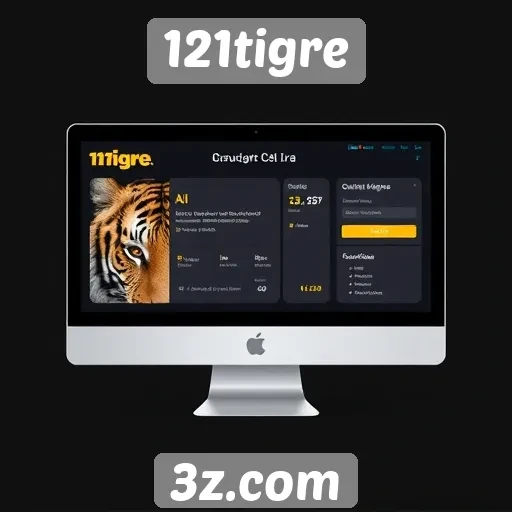 Interface do usuário do site 121tigre e sua navegação